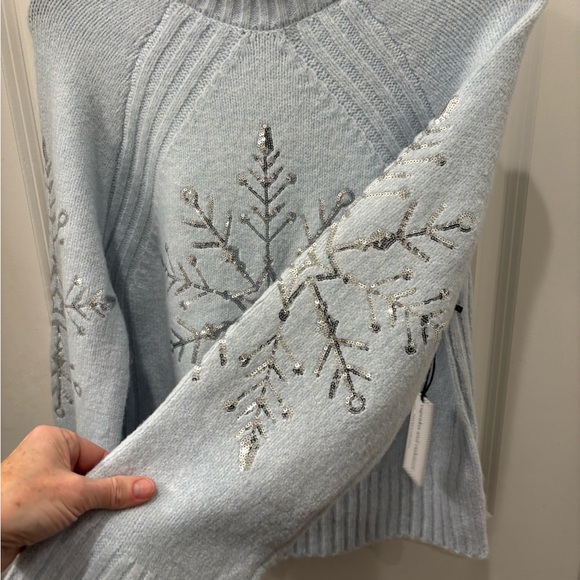 NWT cupcakes & cashmere Light Blue Cowl Neck Sweater - XL - Picture 5 of 7